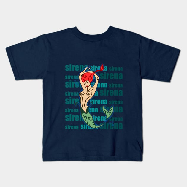 SIREN IN THE SEA Kids T-Shirt by JRSANTOYOO